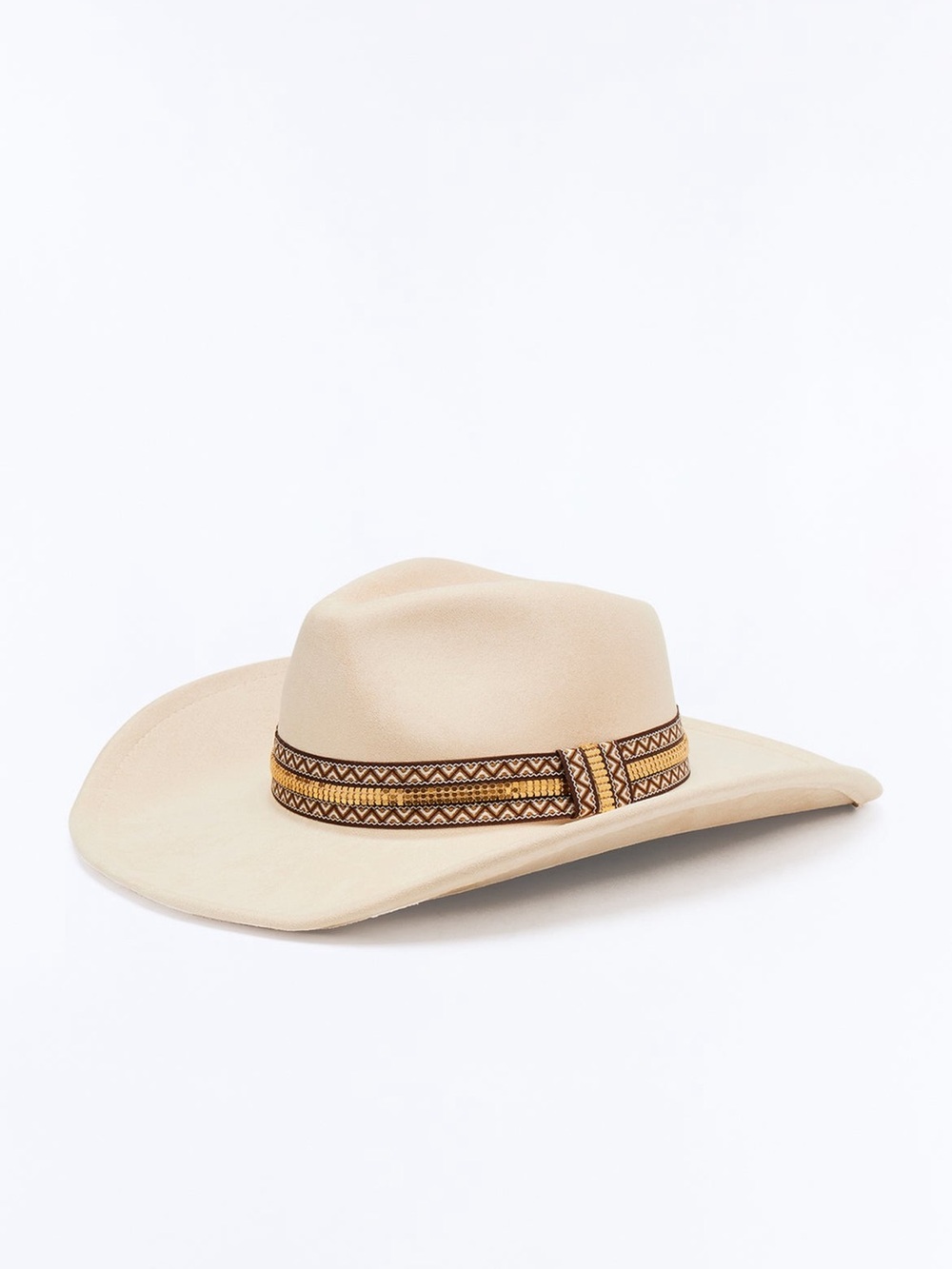 Ivory Cowboy Hat with Decorative Band